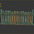 Wood And Stone Fence Structure Featuring Brown Wooden Slats And Horizontal Support Rails
