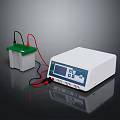 Laboratory Power Supply Equipment With Green Lid Tank Connected Wires And Digital