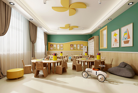 Modern Kindergarten Classroom 3d model