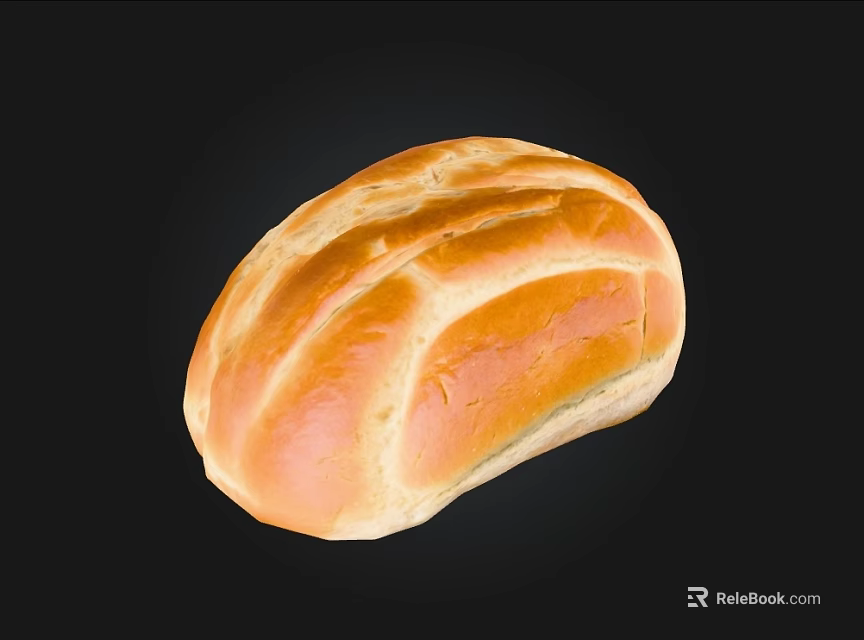 Freshly Baked Artisan Bread With Golden Brown Crust And Soft Texture 3d model 