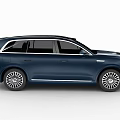 Deep Blue Electric SUV With Modern Sleek Design Black Roof LED Headlights Alloy Wheels