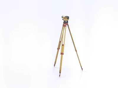 Industrial Surveying Instrument Mounted On Tripod Stand For Engineering Measurement 3d model