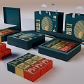 New Chinese Mid-Autumn Festival Packaging Box Product Box Life Supplies Box 3d model