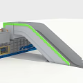 Modern Industrial Production Line Featuring Green Gray Machinery And Conveyor Systems