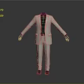 Headless Black Mannequin Wearing White Suit With Black Hands On Gray Background