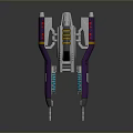 Futuristic Sci Fi Tools With Purple Silver Design Blue Illuminated Panels And Red Accent Stripes