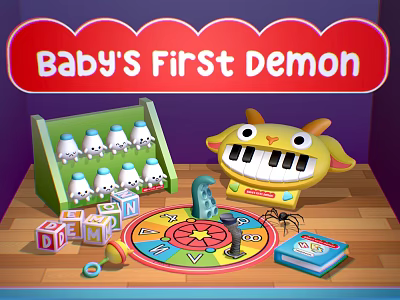 Baby's First Demon Play Set With Colorful Alphabet Blocks Yellow Keyboard Toy And Spinning Wheel 3d model