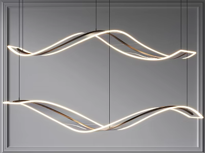 Modern Wave Shaped Chandeliers With LED Lighting And Sleek Design 3d model