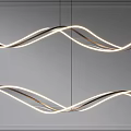 Modern Wave Shaped Chandeliers With LED Lighting And Sleek Design 3d model