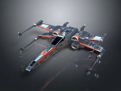 Advanced Futuristic Spaceship Design With Sleek Wings Twin Engines And Cockpit 3d model
