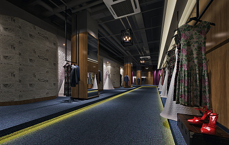 Industrial LOFT Bridal Shop 3d model