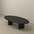 Modern Black Round Coffee Table With Multiple Legs In Minimalist Interior 3d model