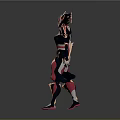Sci Fi Game And Movie Character In Red Silver Armor With Intricate Helmet Running Pose