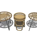 Modern Stylish Coffee Tables With Rattan Weave And Metal Frame Designs