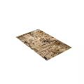 Vintage Square Rug With Newspaper Print Artistic Design In Neutral Tones