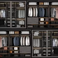 Organized Modern Closet Interior Design With Storage Solutions For Hanging Folded Clothes And Drawers