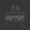 Military Off Road Vehicle With Camouflage Paint Weapon System On Top And Antennas
