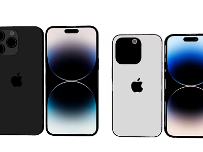 Apple iPhones With Different Colors And Camera Designs For Digital Devices 3d model