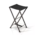 Black Folding Leisure Chair with Sturdy Metal Frame and Woven Seat Texture Design