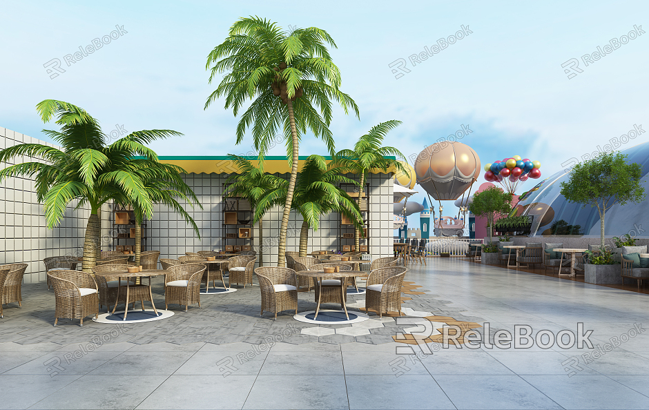 Modern Outdoor Restaurant Outdoor Leisure Area model