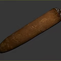Premium Brown Cigar With Red Decorative Tip And Natural Tobacco Texture
