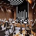 Stylish Fitness Studio Featuring Neatly Arranged Spin Bikes Wooden Walls And Modern Lighting