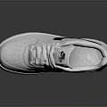Nike Air Force 1 White Leather Sneakers With Black Logo And Classic Design