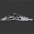Snow Covered Mountain Landscape Model With Square Shape And Rocky Peaks 3d model