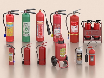 Fire Extinguisher Fire Fighting Equipment Miniature Fire Station Fire Box Fire Fighting Equipment 3d model