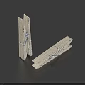 Two Wooden Clothespins With Blue Strings Useful Household Items For Daily Use