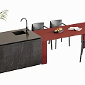 Modern Dining Table Chair Combination Dining Table Chair 3d model