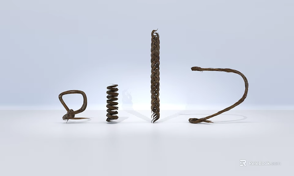 Various Metal Living Essentials With Spiral Curved And Coiled Designs For Home Use 3d model 