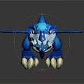 Blue Shark Fantasy Character With Wing Like Fins Red Eyes And Yellow Claws
