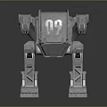 Futuristic Metal Mechanical Weapon With Four Legged Support And Cannon Like Barrel