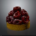 Fresh Raspberry Tart Topped with Juicy Raspberries and Golden Crust