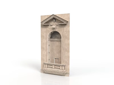 Elegant Classical Stone Doorway Design With Decorative Pediment And Arch Details 3d model
