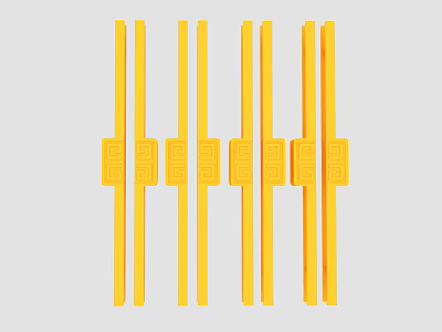 Yellow Hardware Tool Accessories With Long Strips And Square Patterns 3d model