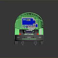 Green Wheeled Robot With Open Lid Showing Internal Electronic And Mechanical Parts