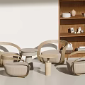 Rattan Sofa Combination Wall Cabinet Bookshelf 3d model