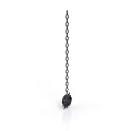 Black Chain Flail Weapon With Spiked Metal Head And Long Chain
