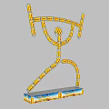 Human Shaped Sculpture Art Installation Photo Spot With Yellow Orange Design And Base Patterns