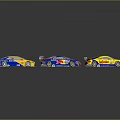 Colorful Race Car Models Arranged Neatly With Various Bright Hues