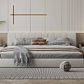Modern Bedroom Interior Design With Large Bed Nightstands Pendant Lights And Wardrobe