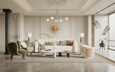 French Living Room 3d model