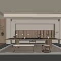Traditional Tea Room Interior With Wooden Table Tea Sets Natural Light And Shelves