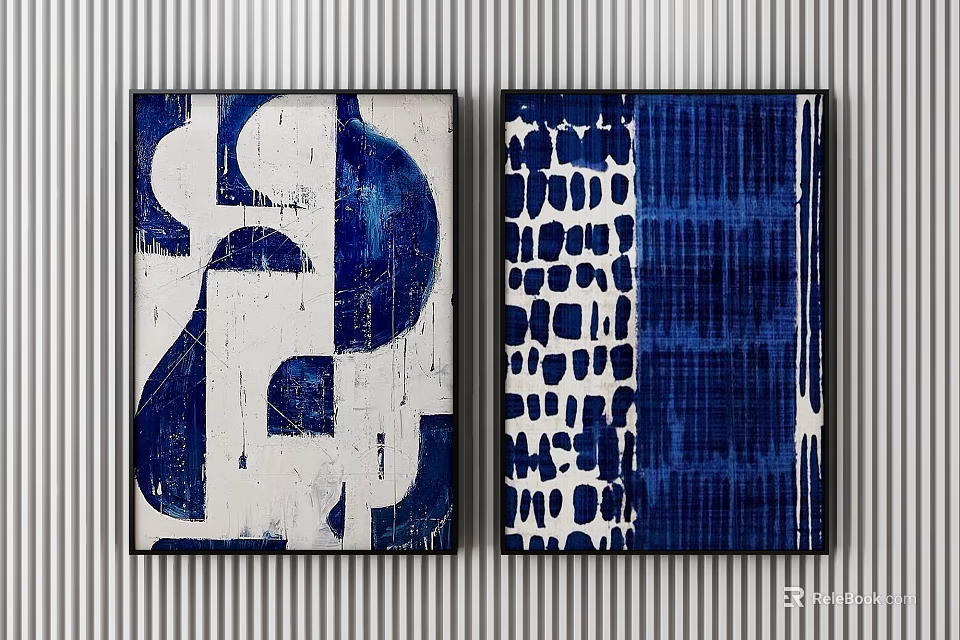 Modern Inflatable Wall Decor With Blue White Abstract Art Design 3d model