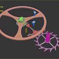 Durable Hardware Tools Orange Spoked Handwheel with Silver Toothed Gear and Metal Components