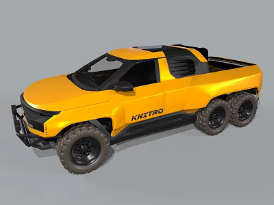 Yellow KRAITRO 6x6 Off Road Pickup Truck Front Bumper Design 3d model