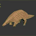 Handcrafted Brown Pangolin Model With Scaled Texture And Shiny Surface 3d model