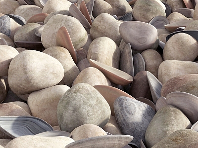 Pebbles Landscape Pebbles Gravel Stones Beach Stones 3d model